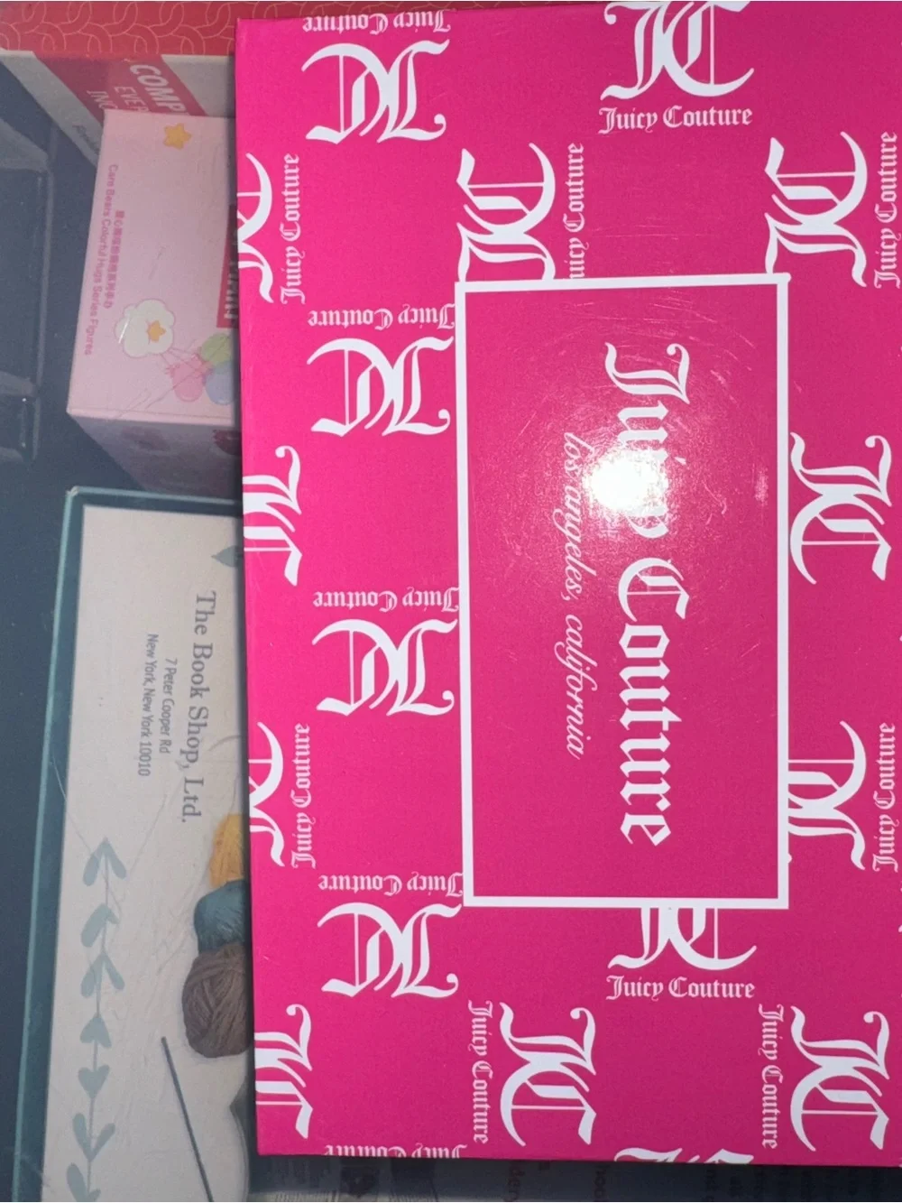 Juicy Couture Brown Monogram Wallet with Pink Cherry Print double zip around